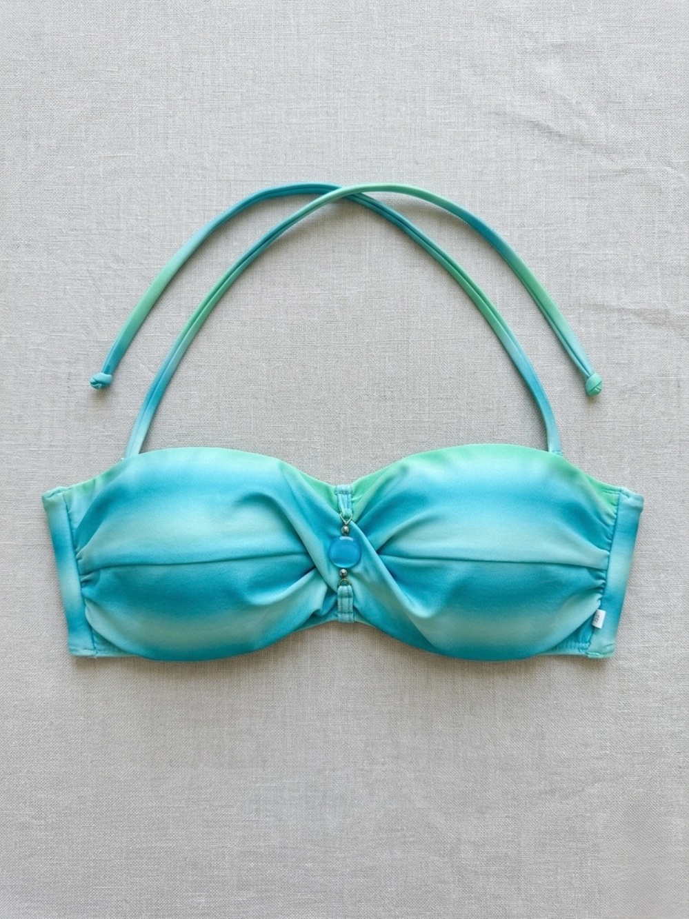 🌼2/30$ La Vie En Rose Turquoise to Teal Ombre Bikini Top